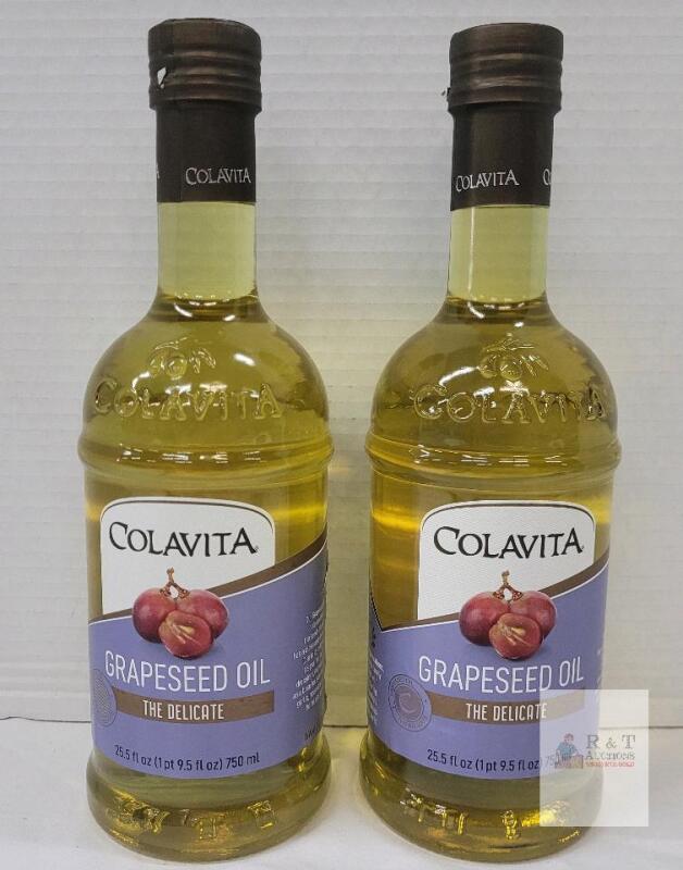 BB 08/25 Colavita Grapeseed Oil The Delicate 25.5 fl oz (750ml) Glass Bottles &ndash; Lot L24043, 2-Pack, Exp 08/2025