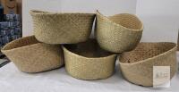 NEW Seaforth Home Handwoven Seagrass Storage Baskets Set of 5, Approx 14" Diameter, Natural Color