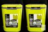 2 New Home Essentials Mini Compost Bins, Compact, Odor-Minimizing Plastic Kitchen Trash Can with One-Touch Lid Release, Stylish Recycling Bin, 2-Liter Capacity, 5" L x 5" W x 7" H, Green
