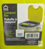 2 New Home Essentials Mini Compost Bins, Compact, Odor-Minimizing Plastic Kitchen Trash Can with One-Touch Lid Release, Stylish Recycling Bin, 2-Liter Capacity, 5" L x 5" W x 7" H, Green - 2