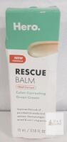 Hero Rescue Balm +Red Correct, Color-Correcting Green Cream, 0.50 fl oz, New Formula