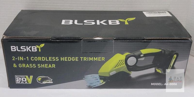 NEW BLSKB A4-0006 2-in-1 Cordless 20V Hedge Trimmer & Grass Shear, 2 Batteries, 6.7" Blade