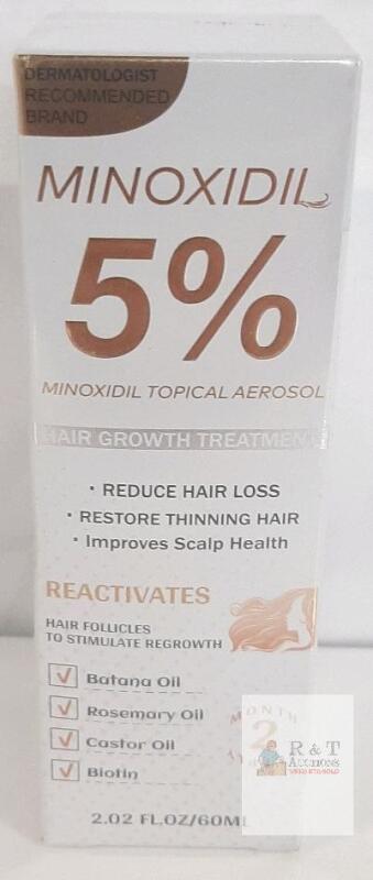 Minoxidil 5% Topical Aerosol Hair Growth Treatment, 2.02 fl. oz (60ml), 2 Month Supply, Exp 2028