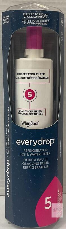 NEW Whirlpool EveryDrop Refrigerator Water Filter 5 EDR5RXD1B, 0.5 gpm, 240 Gal Capacity, NSF 42/53/401