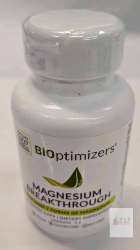 NEW BiOptimizers Magnesium Breakthrough 60 Veggie Caps, 7 Magnesium Forms, Version 4.2, Vegan