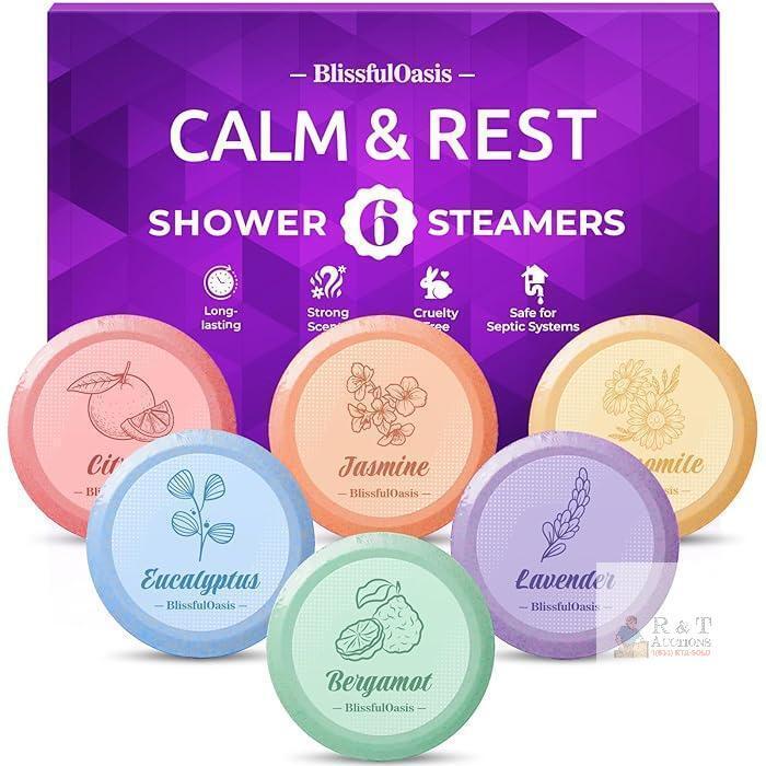 NEW Blissful Calm & Rest Shower Steamers, STOCK PHOTO ADDED 15 Tablets, 6 Fragrances, Vegan, Cruelty Free