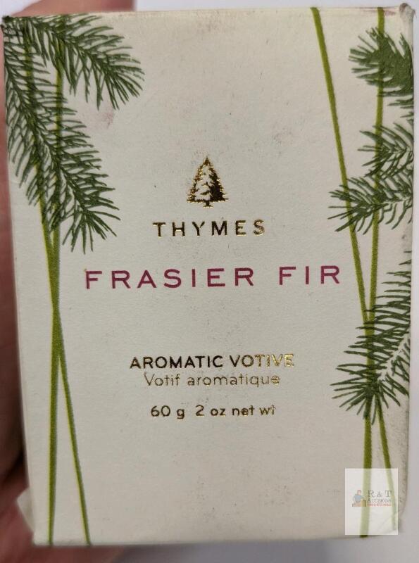 NEW Thymes Frasier Fir Aromatic Votive Candle 2oz, Siberian Fir Scent, 15hr Burn Time, Cotton Wick