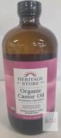 NEW BB 2028 Heritage Store Organic Castor Oil 16 fl oz &ndash; Cold-Pressed, Vegan, Sealed,