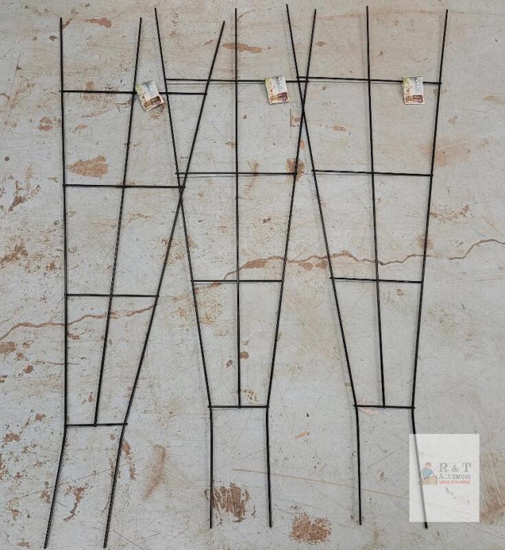Panacea 64" Fan Trellis Set of 3, Powder-Coated Steel, Black, Model 84416, Garden Support