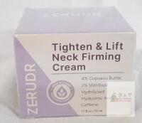Zerudr Tighten & Lift Neck Firming Cream 1.7 fl oz Vegan, Gluten-Free, Hyaluronic Acid