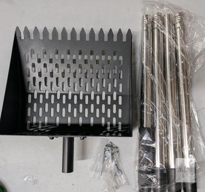 NEW Portable Steel Sand Scoop with Detachable 47" Stainless Handle, 8"x10" Basket, Pointed Teeth