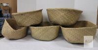 Seaforth Home Handwoven Seagrass Storage Basket, Handles, Natural Tan