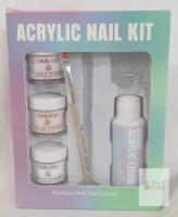 Saviland Acrylic Nail Kit, 3x 10g Powder, 1oz Acrylic Liquid, Brush, Dappen Dish, BC30-01
