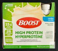 Nestl&eacute; Boost High Protein Vanilla, 6 x 237mL, 15g Protein, 26 Vitamins, Exp OCT 2026, Gluten Free