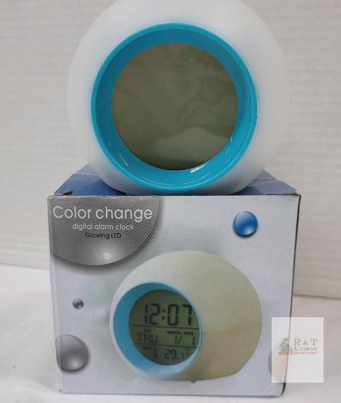 7-Color Changing Digital Alarm Clock with LED, Temperature Display, Date, and Snooze Function Requires 3 AAA Batteries