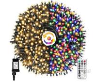 NEW 262ft 800 LED Color Changing String Lights, 11 Modes, Remote, MZD8391, Warm White & Multicolor