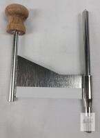 Adjustable Stainless Steel Leather Edge Creaser Tool with Wooden Handle, 6",
