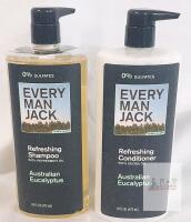 Every Man Jack Shampoo & Conditioner Set, Australian Eucalyptus, 16oz Each, Sulfate-Free, Lot# F01/B01