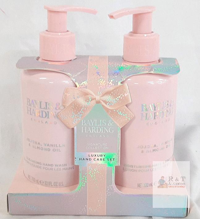 NEW Baylis & Harding Jojoba Vanilla & Almond Oil Hand Wash & Lotion Gift Set, 2 x 10.1 fl oz, Pumps