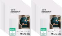 2 New Packs CRICUT Printable Iron-On For Dark Fabrics, 10 Sheets Per Pack. 8.5" &times; 11"