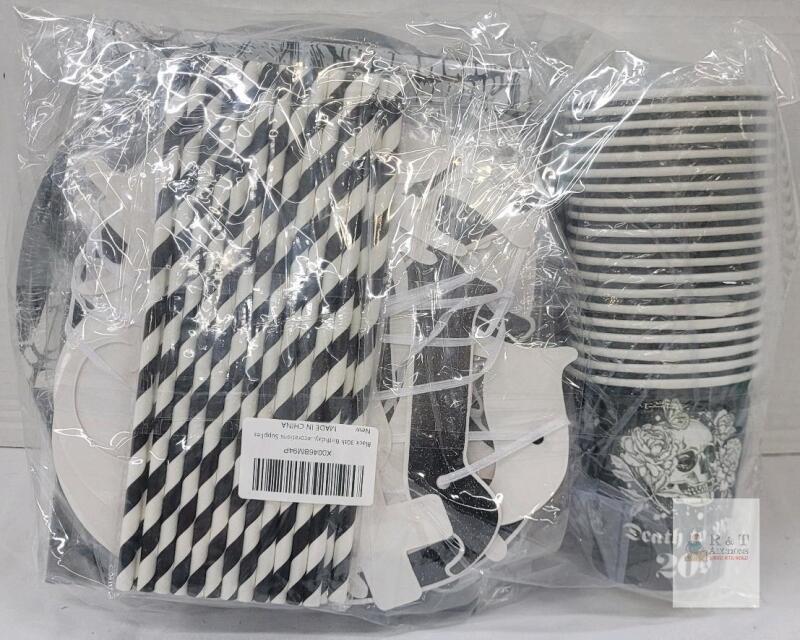 New - " Death to my 20's " 30th Birthday Party Black & White Decorations