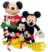 Disney Mickey Mouse Plush LOT WITH Character Backpack 20&Prime; &ndash; Red Adjustable Straps, Zipper, Polyester