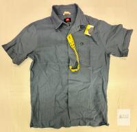 NEW Quiksilver Men&rsquo;s Small Short Sleeve Button-Up Shirt, Blue, Chest Pocket, Serial 1819320