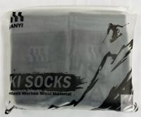 NEW Merino Wool Ski Socks 2-Pack, Black, Medium, Over-the-Calf, For Women, X003YPBXLT