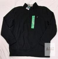 NEW Nautica Men's XL Black Quarter Zip Pullover Sweatshirt, Logo Chest, New With Tags