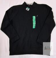 NEW Nautica XL Black Quarter-Zip Pullover Sweatshirt, Classic Fit, Cotton Blend, New with Tags