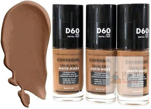 3 New COVERGIRL D60 Toasted Almond 12HR Matte TruBlend Matte Made Foundations