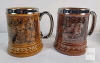 Two (2) Vintage Lord Nelson Pottery Mugs . Measures 5" tall . No chips or cracks