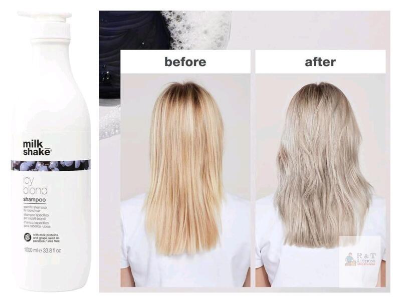 New MILK_SHAKE Icy Blond Award Winning Shampoo with Black Pigment to Cool Brassy Tones and Enhance Platinum Blonde Hair Ideal for Maintaining Icy, Ash-Toned Color