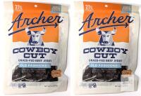 2 New Archer Zero Sugar 27g Protein Cowboy Cut Grass-Fed Beef Jerky - Old Fashioned, 2 oz / 57g ea