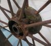 Antique Metal Tractor Wheel , 45 3/4" Diameter & 5" Wide - Garden Art - 3