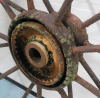 Antique Metal Tractor Wheel , 45 3/4" Diameter & 5" Wide - Garden Art - 4