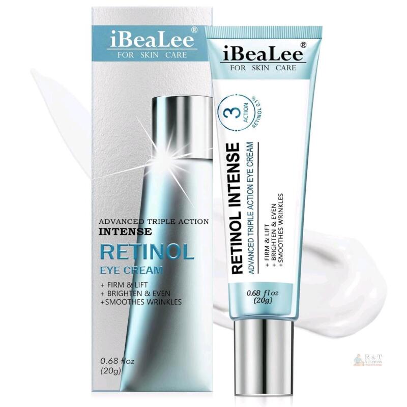 NEW iBeaLee Advanced Triple Action Intense RETINOL EYE CREAM, Firms + Lifts, Smoothes Wrinkles, Brightens Skin, 20g