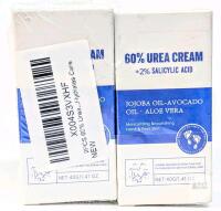 2 NEW 60% Urea + 2% Salicylic Acid Cream - Hand & Foot Cream for Dry, Cracked Skin, Jojoba + Avocado Oil, 40g each