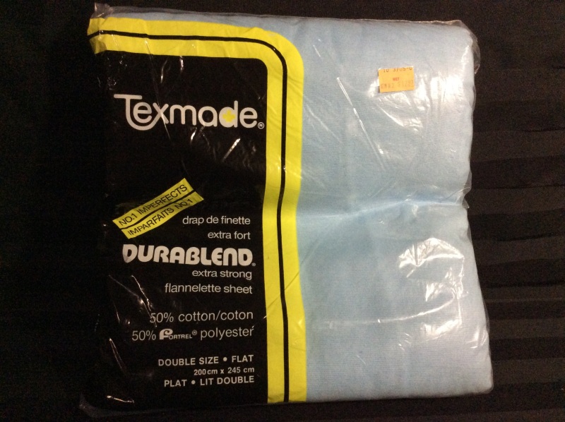 New Texmade DURABLEND Flannelette Sheet Double Size Flat