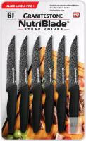 New Granitestone Nutriblade 6-Piece Steak Knives with Comfortable Handles, Stainless Steel Serrated Blades &ndash; Dishwasher-Safe and Rust-Proof Steak Knife for Home and Restaurant Use As Seen On TV
