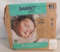 Bambo Nature Overnight Eco-Friendly Diapers, Size 3, 9-18 lbs, 26 Ct, Superior Absorbency