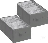 New 2-Pack AugFox Clothes Organizer and Storage Boxes &ndash; Versatile Closet Storage, Sturdy Drawer Organizers Clothes for Jeans, Pants, Tshirts, and Leggings (Grey, 45x25x18cm)
