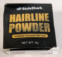 StyleShark Hairline Powder Black, 4g, Conceals Hair Loss, Eyebrow & Root Touch-Up, 24M Shelf Life