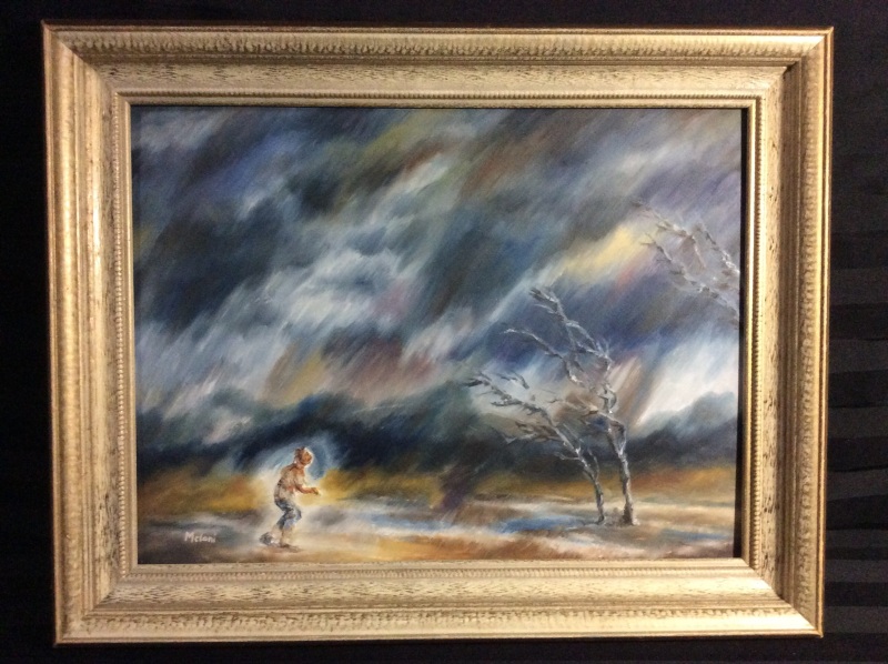 Framed Oil Painting on masonite by Melani Beal 19 x 16 in