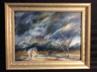 Framed Oil Painting on masonite by Melani Beal 19 x 16 in