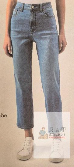 NEW Calvin Klein High Rise Straight Leg Jeans, Size 31 x 27, High Stretch Denim, Style 1857171