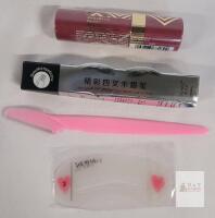 NEW Annabelle Cream Blush, Suake 4-Tip Brow Pen, Razor & Brow Stencil Kit &ndash; Berry, Shape 3, Pink