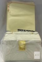 Pretty Comy Butterfly Jewelry Box, White Faux Leather, Gold Latch, Dust Bag, Gift Box, X004D5IKW9
