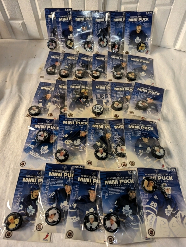 Toronto Maple Leafs Mini Puck Collection 2003/2004 Complete Set.