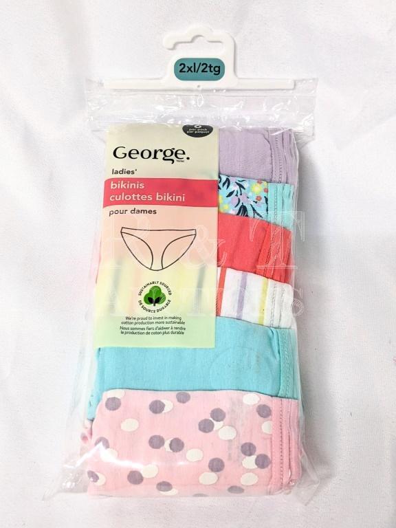 9 (NINE) New George Ladies Size 2XL Bikini Underwear 6pk
